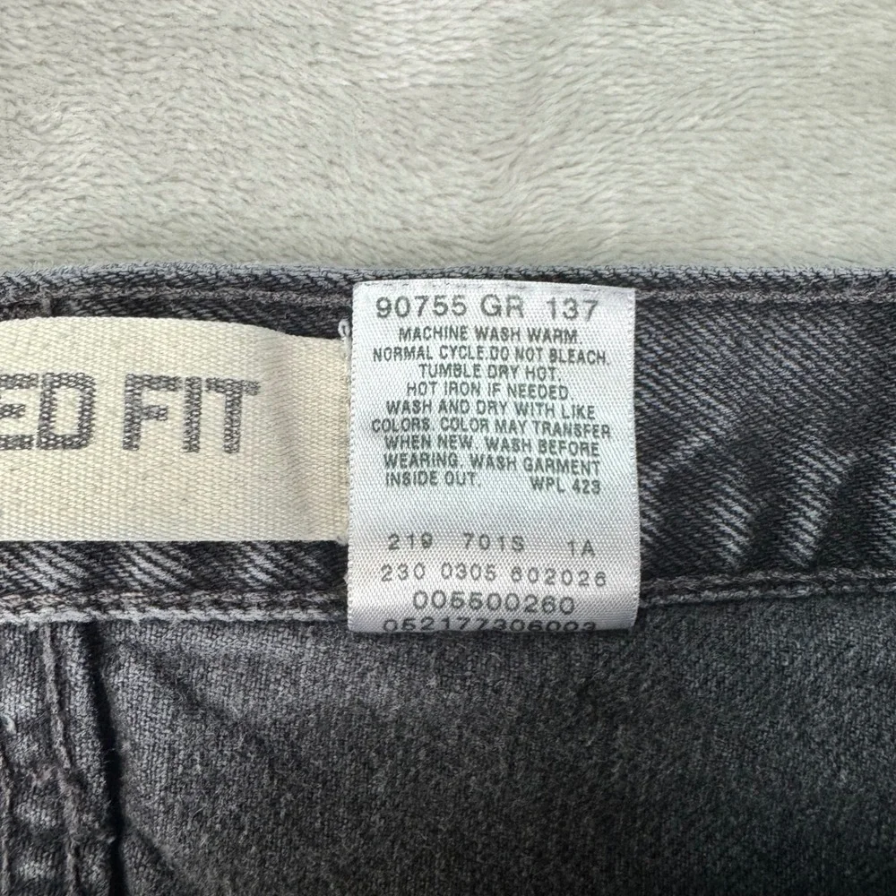 Y2K Levi 550 Jeans Mens 40 Gray Relaxed Fit Tapered Leg Denim Streetwear 2005